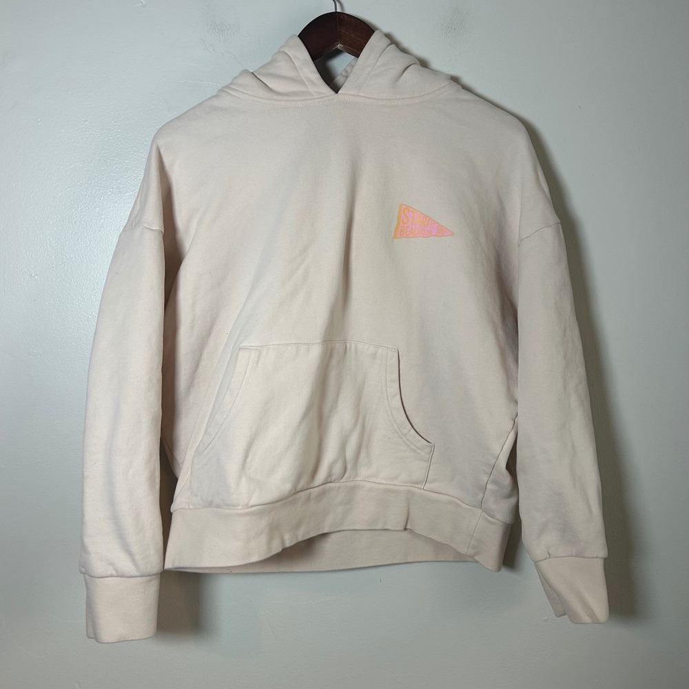 STARFIT BEACHCLUB‎ Cream Graphic Hoodie Sweatshirt Women's Size S